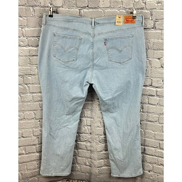 New Levi's Classic Straight Stretch Blue Jeans Womens Plus Size 24W M - Picture 2 of 10